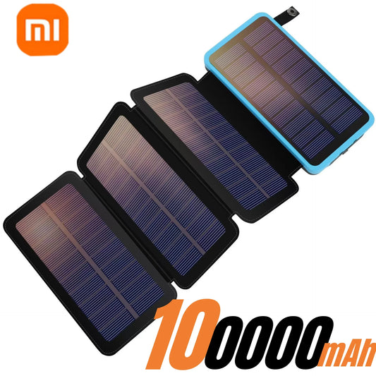Solar Power Bank Met Opvouwbare Panelen V5 2A USB Outdoor Camping voor IPhone Android