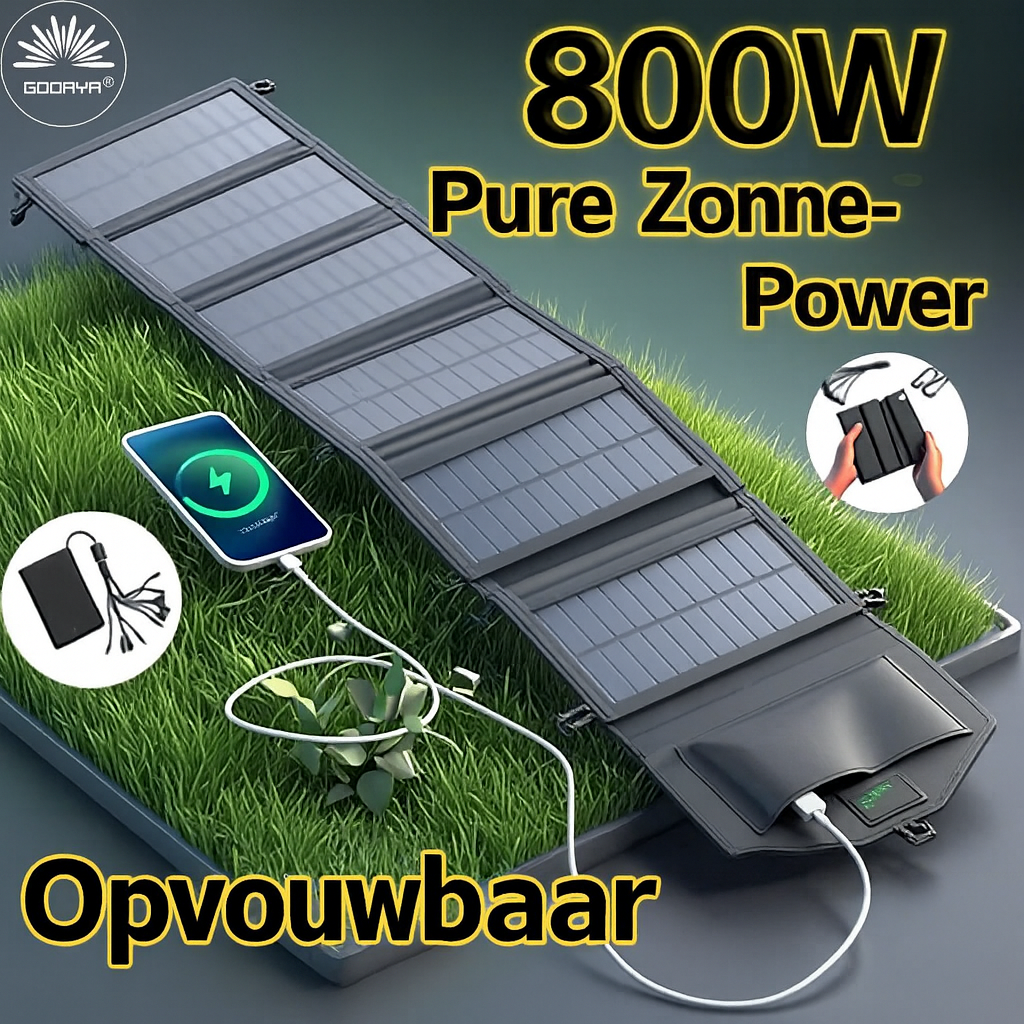 6 -delig opvouwbaar zonnepaneel 800W 20w/h mobiel USB 5V DC  mobiele oplader