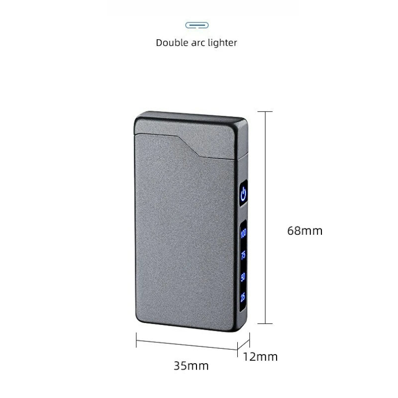 Dual Arc Aansteker USB -C Digitaal Display Poker Schoppen Aas