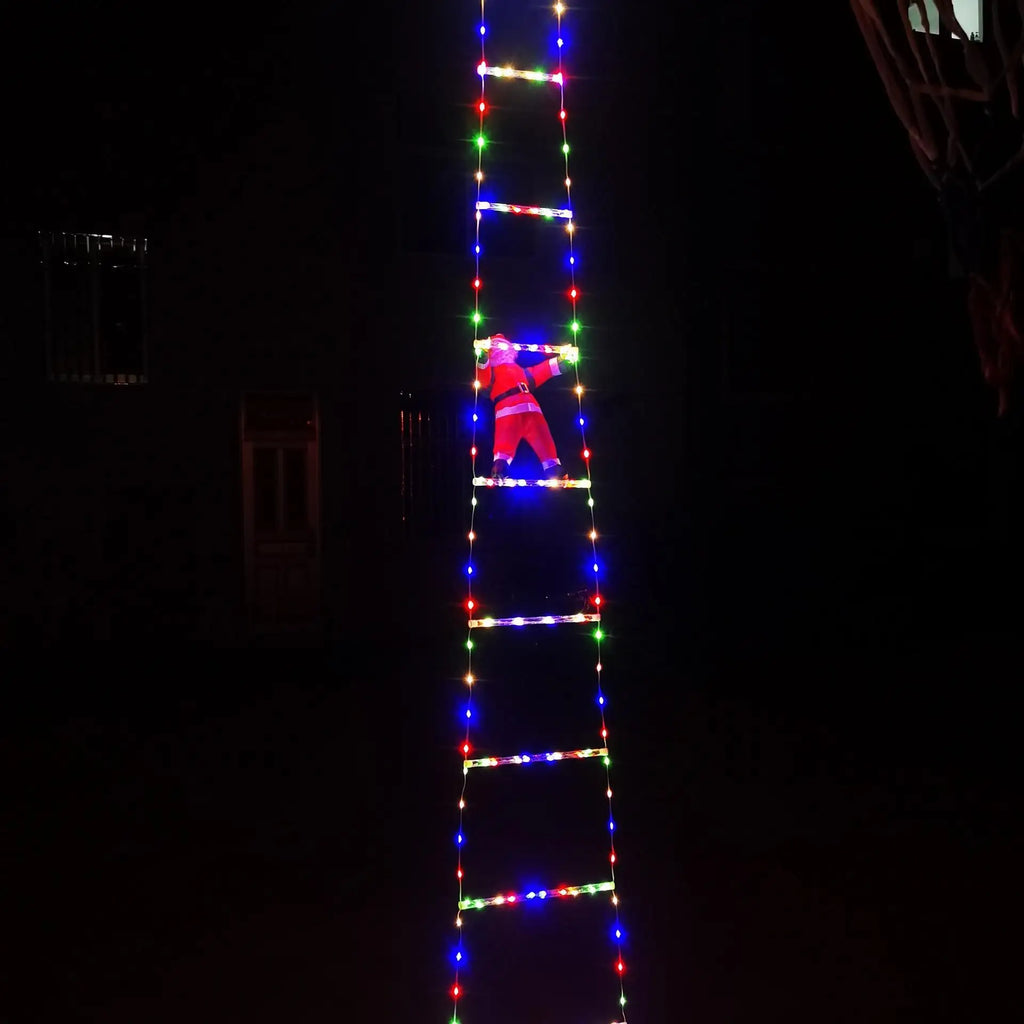 Klimmende Kerstman Ladder Decoratie 3 meter