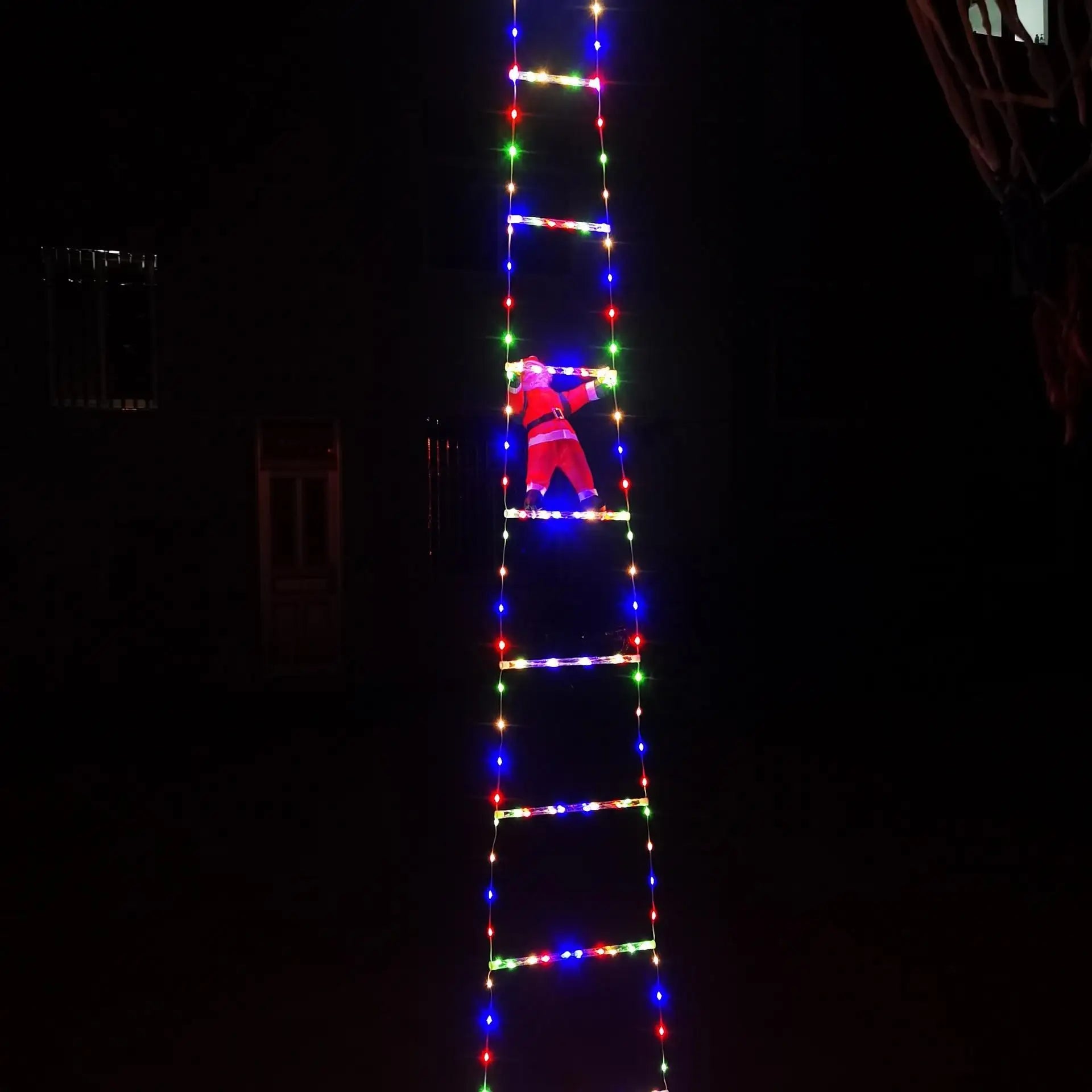 Klimmende Kerstman Ladder Decoratie 3 meter