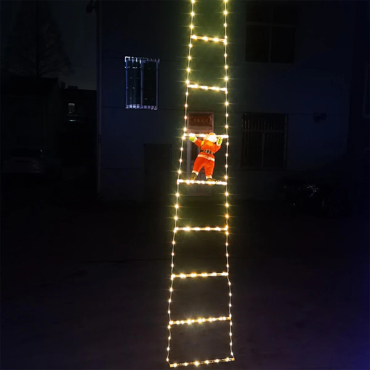 Klimmende Kerstman Ladder Decoratie 3 meter