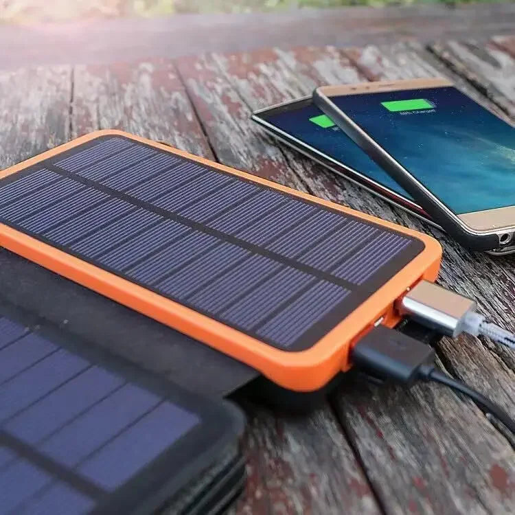 Solar Power Bank Met Opvouwbare Panelen V5 2A USB  Outdoor Camping voor IPhone Android