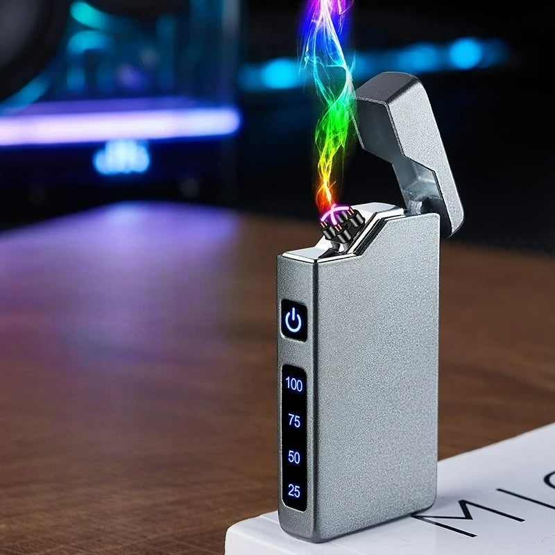 Dual Arc Aansteker USB -C Digitaal Display Poker Schoppen Aas