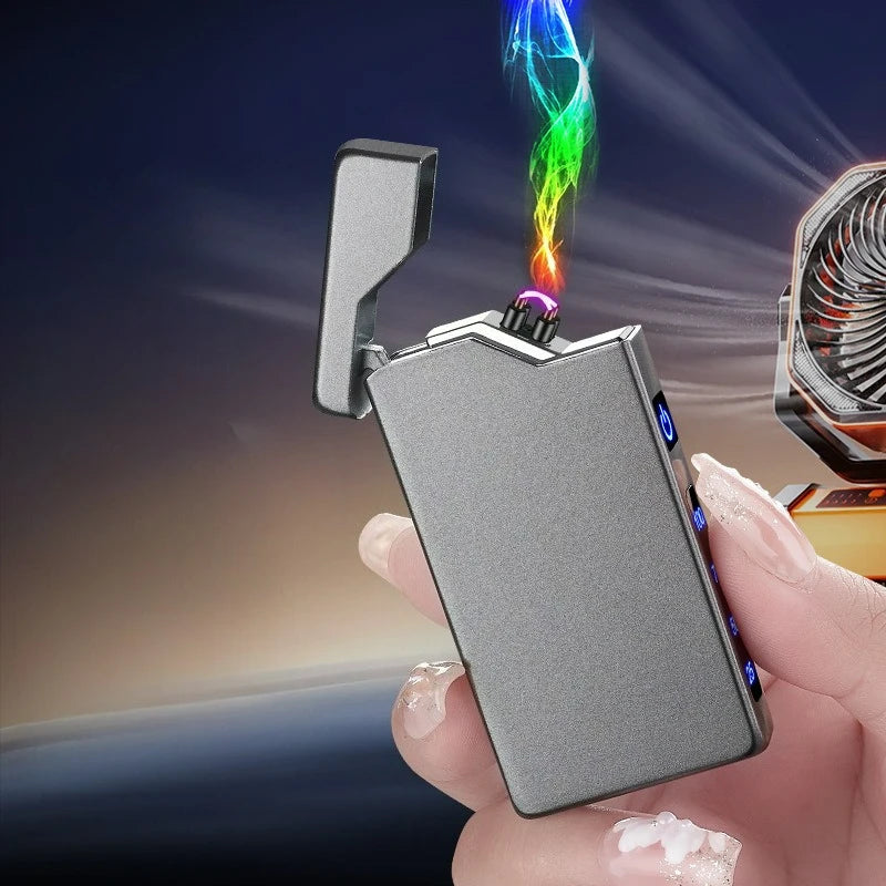 Dual Arc Aansteker USB -C Digitaal Display Poker Schoppen Aas